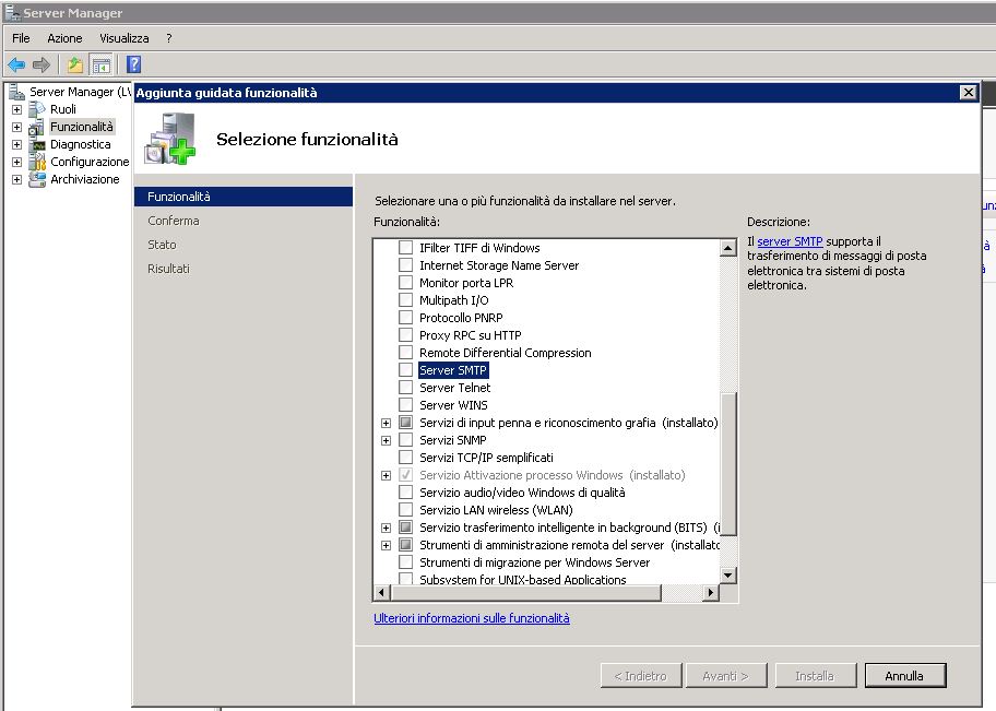 Utilizzare il servizio SMTP di IIS per la posta in uscita con SharePoint 2010